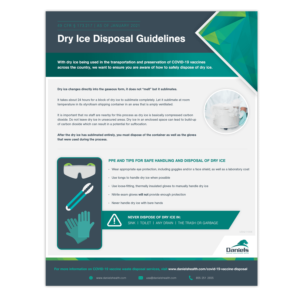 Dry Ice Disposal Guidelines | Daniels Health