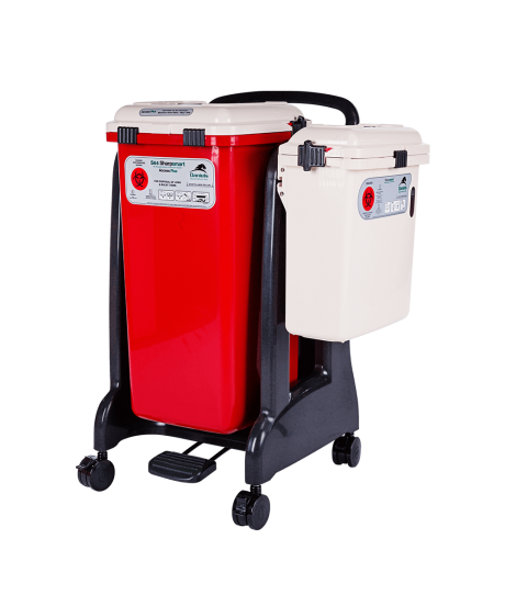 Acessmart Mobile Cart With Sharps Waste Containers.